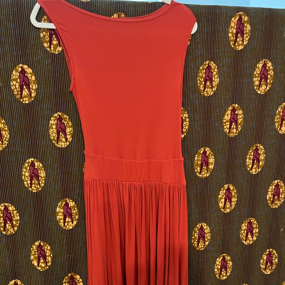 Orange Harala ruched dress; medium.